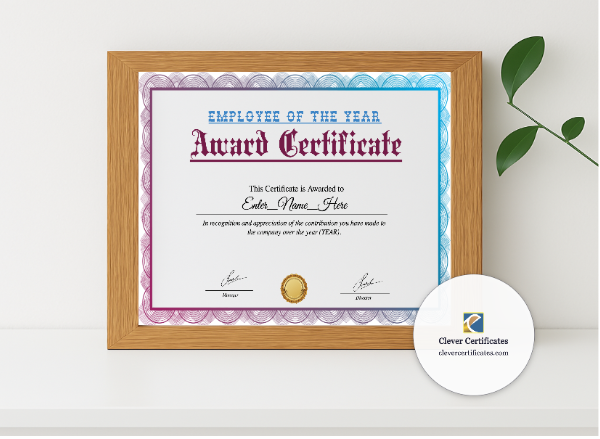Realistic mockup featuring Customer Service Excellence Award displayed within a modern frame, set against a minimalistic background.