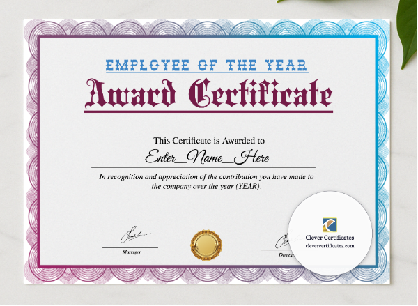 Customer Service Excellence Award presented in a sleek wooden frame, elegantly arranged on a stylish table.