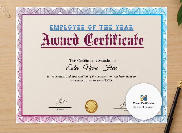 Professional preview of Customer Service Excellence Award certificate on high-quality stationery paper, ideal for showcasing the final look.