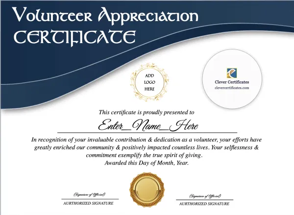 Free Volunteer Appreciation Certificate
