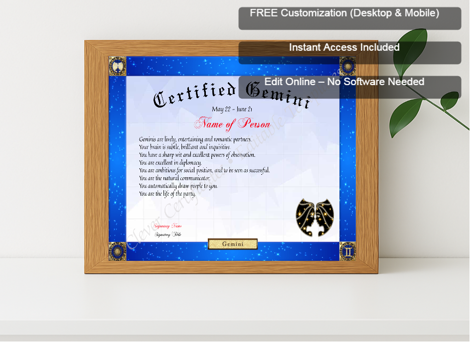 Premium mockup with Free Editor badge stack for Certified Gemini Award