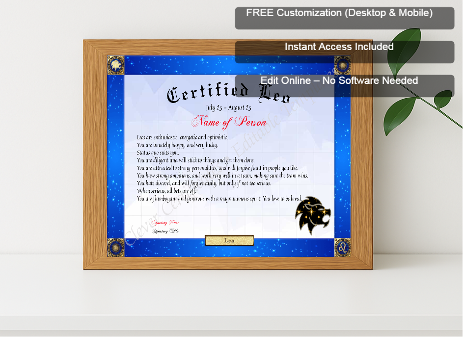 Premium mockup with Free Editor badge stack for Certified Leo Award