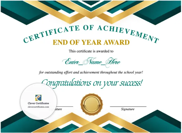 Free Year End Recognition Certificate
