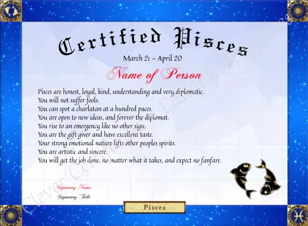 Certified Pisces Award
