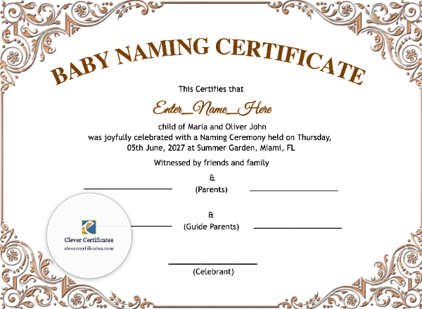 Free Arkansas Baby Naming Certificate