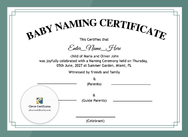 Free Mississippi Baby Naming Certificate