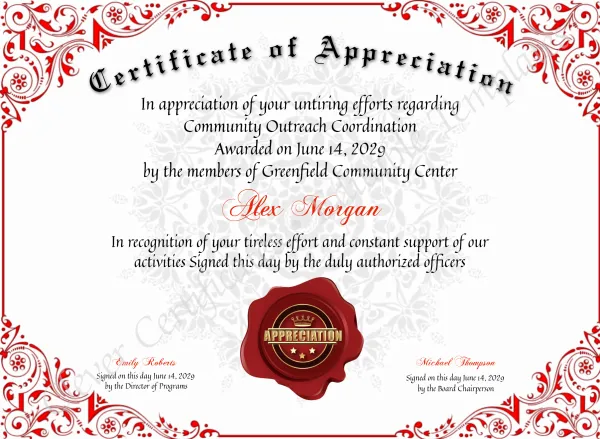 Certificate Of Appreciation 2