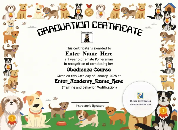 Free Certificate of Paw-some Achievement Template