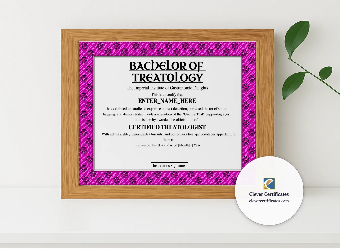 Realistic mockup featuring Bachelor Of Treatology displayed within a modern frame, set against a minimalistic background.