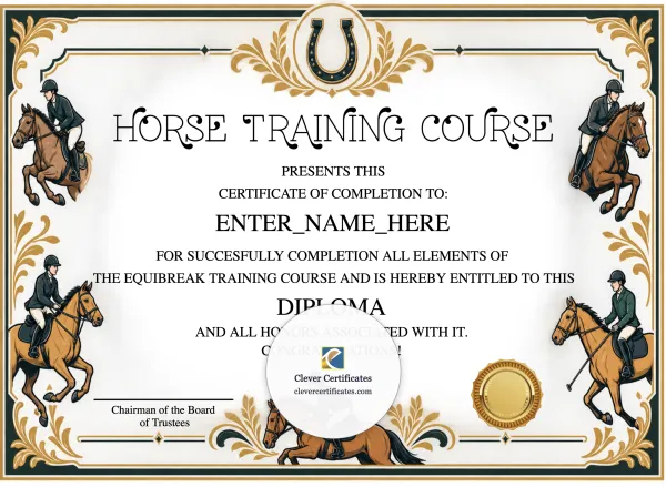 Free Horse Graduation Certificate Template