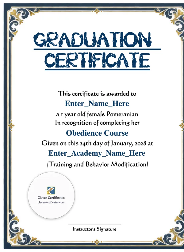 Master Of Treats Certificate Portrait — Certificate Template Preview
