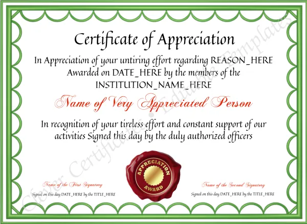 Certificate Of Appreciation 3