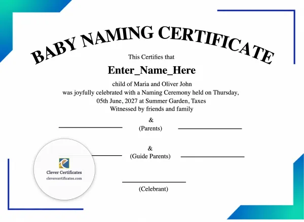 Free Texas Baby Naming Certificate