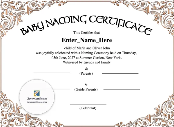 Free New York Baby Naming Certificate