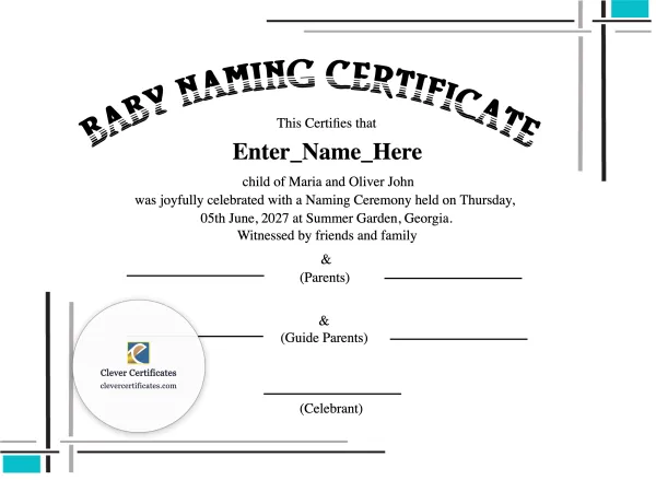 Free Georgia Baby Naming Certificate