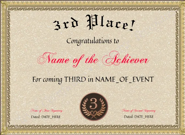 3rd Place Award