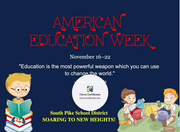 Free American Education Week Certificate
