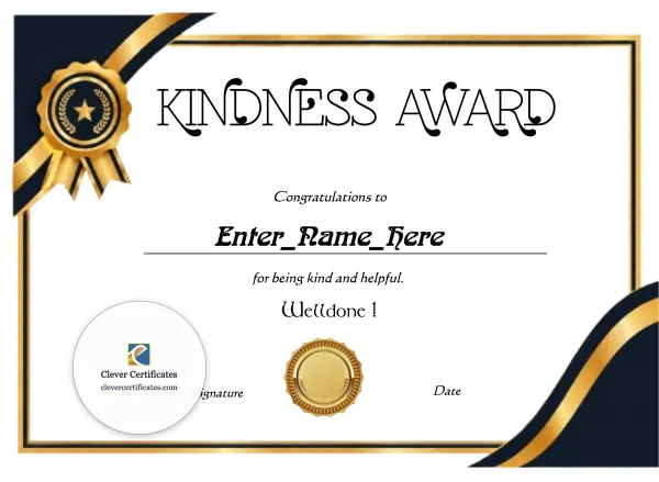 Free World Kindness Day Certificate