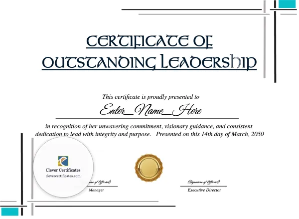 Free Leadership Excellence Award Certificate
