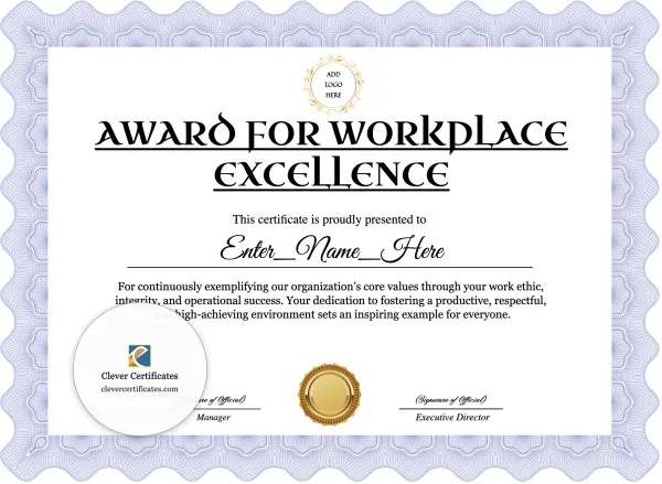 Free Workplace Excellence Certificate
