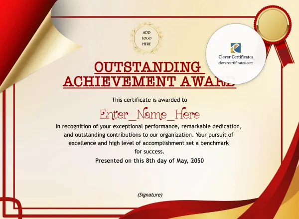 Free Outstanding Achievement Award
