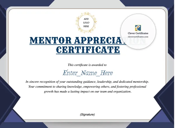 Free Mentor Appreciation Certificate