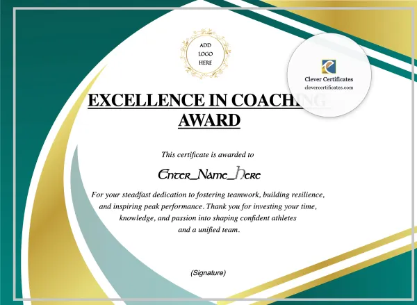 Free Coach Appreciation Certificate