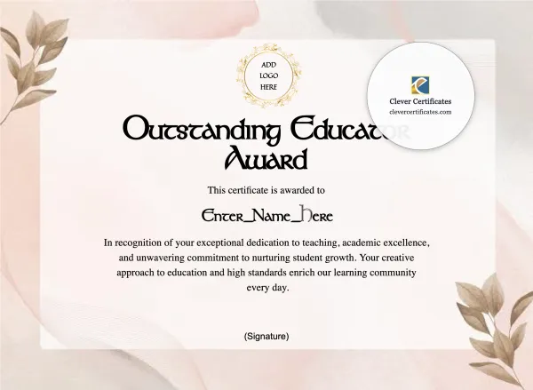 Free Outstanding Educator Award