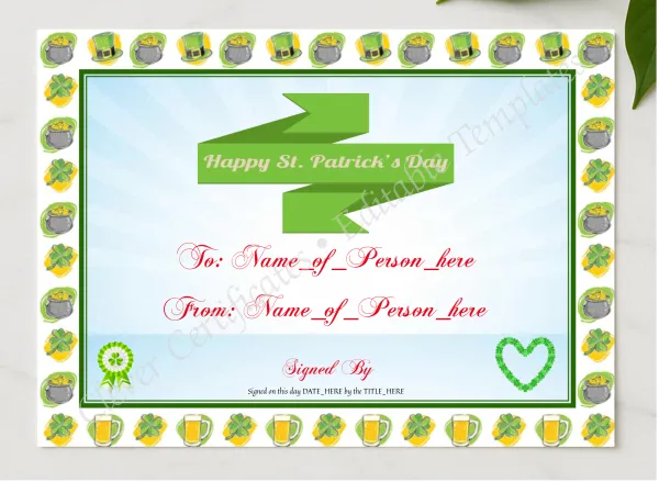 Happy St Patricks Day 2 presented in a sleek wooden frame, elegantly arranged on a stylish table.