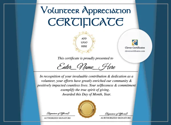 Free School Volunteer Appreciation Certificate