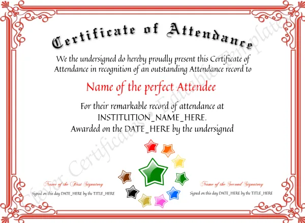 Certificate Of Attendance