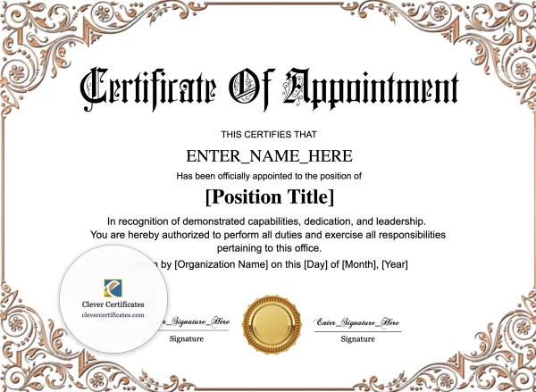 Free Employee Appointment Certificate