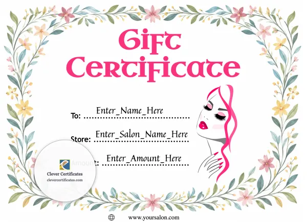 Free Salon Gift Certificate
