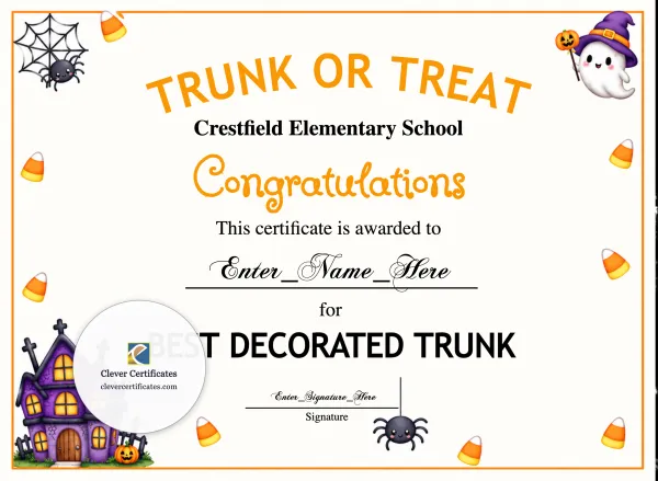 Free Best Decorated Trunk Award