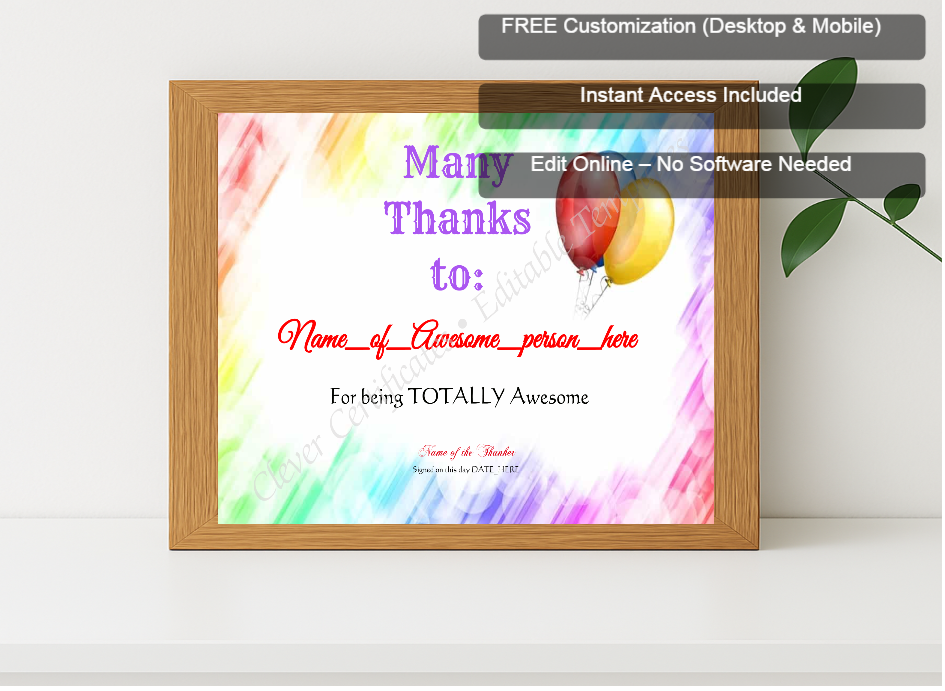 Premium mockup with Free Editor badge stack for Totally Awesome