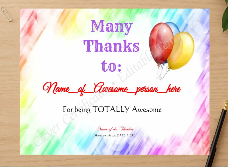 Professional preview of Totally Awesome certificate on high-quality stationery paper, ideal for showcasing the final look.