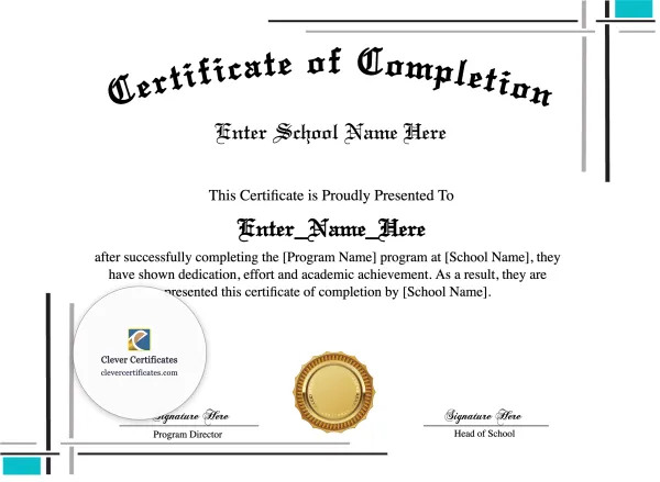 Program Completion Certificate – Modern Calligraphy Landscape
