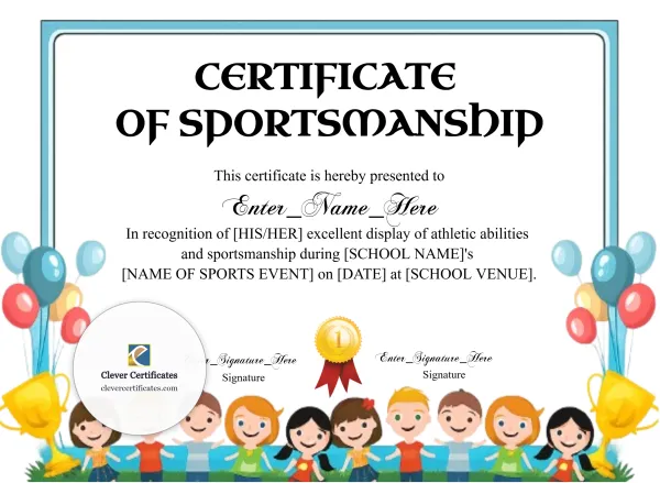 Free Sports Day Certificate