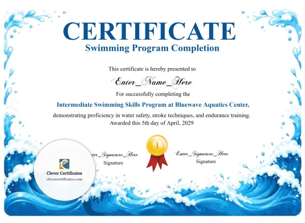 Free Swimming Certificate