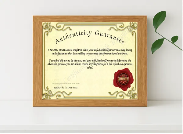 Realistic mockup featuring Authentic Spouse displayed within a modern frame, set against a minimalistic background.