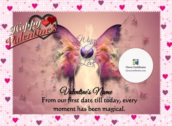 Free Valentine's Day Love Certificate