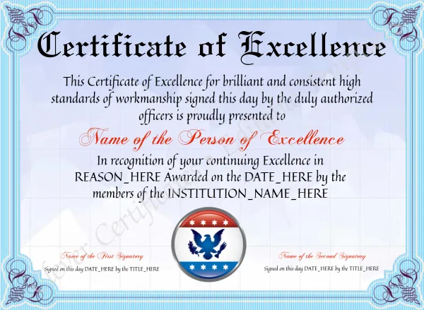 Certificate Of Excellence