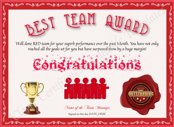 Best Team Award