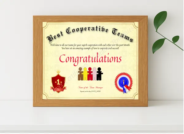 Realistic mockup featuring Best Cooperative Teams displayed within a modern frame, set against a minimalistic background.