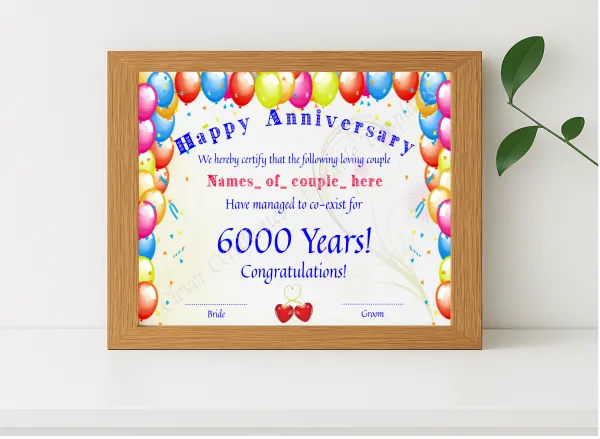 Realistic mockup featuring Happy Anniversary displayed within a modern frame, set against a minimalistic background.