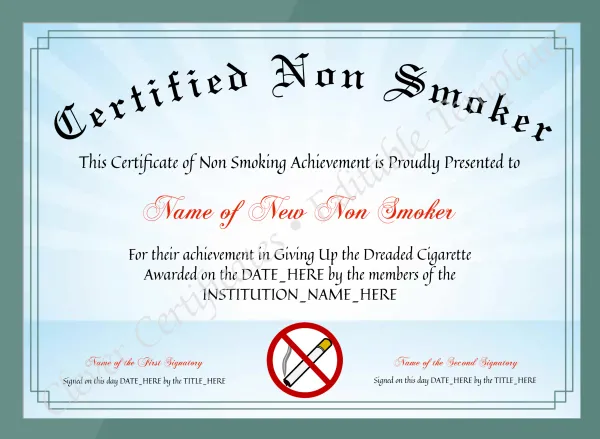 Certified Non Smoker