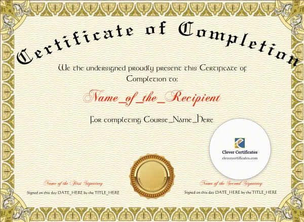 Certificate Of Completion