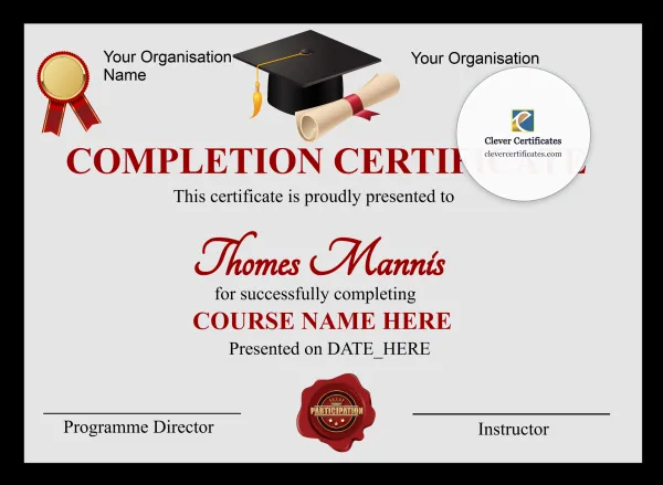 Simple Completion Certificate