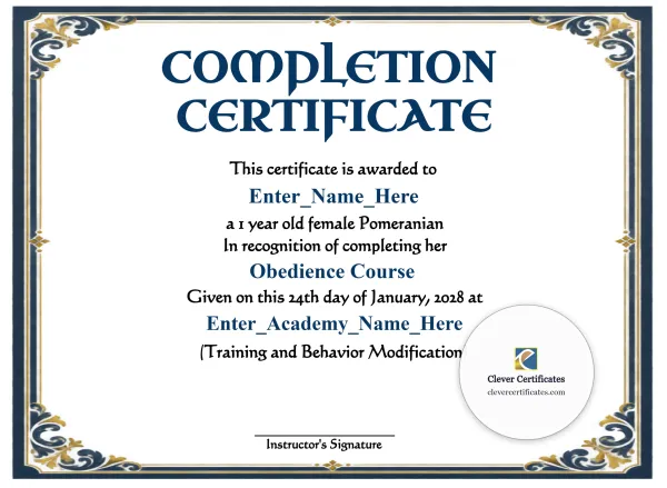 Free Treats Champion Certificate Template