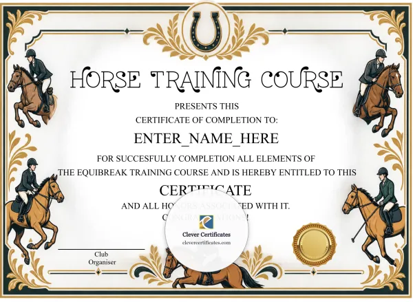 Free Horse Completion Certificate Template